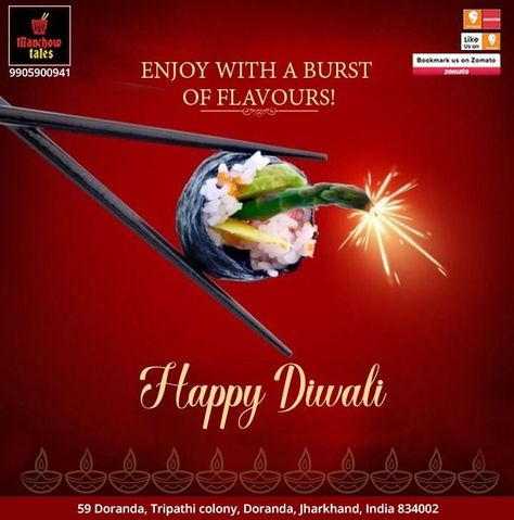 Make sure the only dhamaka you make is the food that explodes with flavours and authenticity… Manchow Tales is here to illuminate your home during the Diwali… Happy Diwali to all.. Order today on Zomato or Swiggy! To enjoy oriental cuisine call on 9905900941 #Diwali #Diwali2021 #instafood #Authentic #oriental #foodinranchi #bestfood #weareopen #bestchinesefood #foodquality #swiggyindia #orientalfood #chinesefood #AuthenticChineseFood #ranchifoodies #Ranchi #zomato #homedelivery Food Marketing Design, Diwali Creative, Happy Diwali To All, Diwali Happy, Instagram Grid Design, Diwali Poster, Coffee Artwork, Coffee Shop Photography, Best Chinese Food