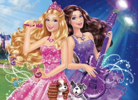 Princess And Popstar Costume, Barbie Princess And The Popstar Costume, Best Duos In Cartoons, Princess And The Popstar Costume, Barbie The Princess And The Popstar, Iconic Blonde And Brunette Duo, Barbie And The Popstar, Blonde And Brunette Duo Costumes, Princess And Popstar