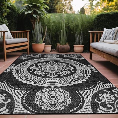 Amazon.com: LuuL Home Medallion Outdoor Rug 6x9 Washable Outside Carpet for Indoor Patio Porch Waterproof Easy Cleaning Non Shedding Area Rugs Nut Brown 6 x 9 : Patio, Lawn & Garden Backyard Living Room, Outside Carpet, Indoor Patio, Patio Porch, Outdoor Rug, Easy Cleaning, Porch, Area Rugs, Carpet