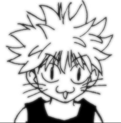 Killua Hxh Manga Pfp, Killua Manga Icon, Killua Manga, Hxh Manga, Cat Face Drawing, Pfp Manga, Manga Pfp, Killua Zoldyck, Manga Panels