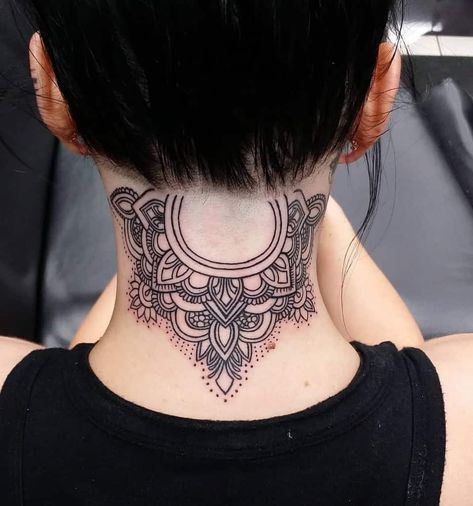 Top 59+ Best Back of Neck Tattoos Ideas - [2021 Inspiration Guide] Back Of Neck Tattoo Ideas, Neck Tattoos Ideas, Tattoo For Neck, The Neck Tattoo, Back Of Neck Tattoos, Chest Tattoo Flowers, Traditional Tattoo Man, Full Neck Tattoos, Neck Tattoo Ideas