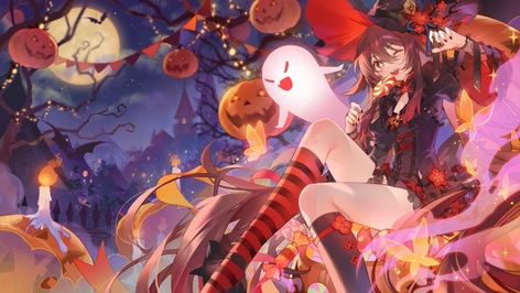 BLACKmeow on X: "#TeyvatCostumeParty ♥️♥️🍭🍬👻🍬🍭♥️♥️ https://t.co/iwYFlnqXhA" / X Halloween Pfp, Best Wallpaper Hd, Halloween Illustration, In Another Life, Human Art, Halloween Wallpaper, Halloween Cards, Wallpaper Pc, Anime Poses