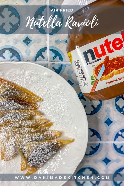 Nutella Ravioli — Danimade Nutella Pizza, Wonton Wrappers, Giada De Laurentiis, Hazelnut Spread, Most Popular Recipes, Pizza Recipe, Air Fry, Frying Oil, Long Time Ago