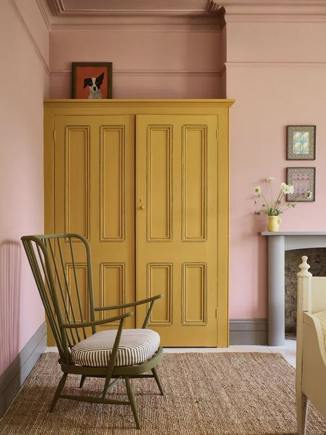 Yellow Room, Style At Home, Pink Walls, Annie Sloan, Interior Inspo, My New Room, Wall Paint, 인테리어 디자인, House Inspiration