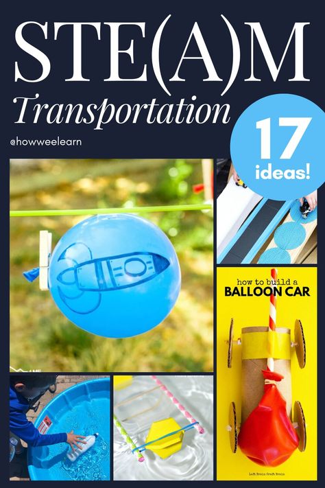 STEAM Transportation Activities: 17 Ideas! Transportation Schema Activities, Stem Transportation Preschool, Transportation Science Experiments, Science Transportation Activities, Transportation Preschool Science, Transportation Science For Toddlers, Things That Fly Activities, Montessori Transportation Activities, Prek Transportation Theme