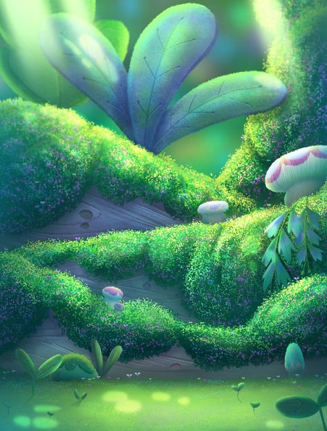 Elioli Art, Trolls Poppy, Troll Party, Trolls Movie, Forest Background, Book Illustration Art, Background Drawing, Cartoon Background, Landscape Scenery