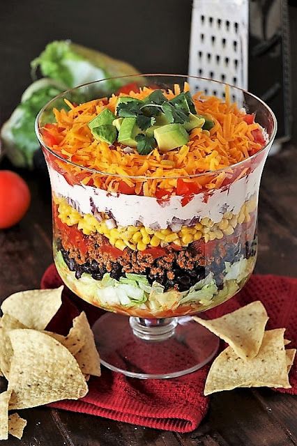 Taco Salad For A Crowd, Layered Taco Salad Recipe, Family Taco Night, Layered Taco Salad, Salad For A Crowd, Layered Taco Salads, Layered Taco, Mexican Salad, Taco Salad Recipe