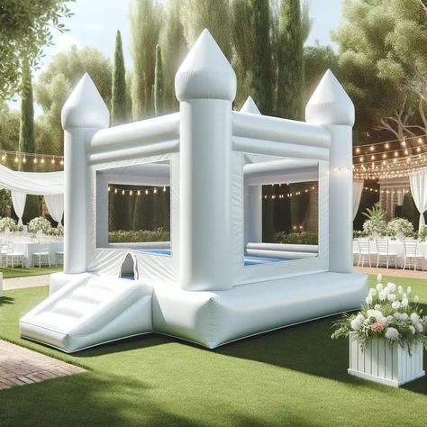 Check out my latest blog article:  10 Reasons Why a White Bounce House is the Perfect Central Florida Event Essential  👉🏽👉🏽 https://www.slumberrparty.com/white-bounce-house/ Balloons On White Bounce House, Modern White Bounce House, White Castle Bounce House, White Inflatable Bounce House, Inflatable Bounce House Business, 10 Reasons, State Of Florida, Bounce House, Central Florida