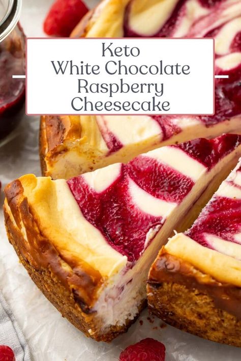 Keto White Chocolate, 40 Aprons, White Chocolate Raspberry Cheesecake, Chocolate Raspberry Cheesecake, Low Fat Low Carb, Low Carb Low Fat Recipes, White Chocolate Cheesecake, Diet Recipes Easy, Low Carb Low Sugar