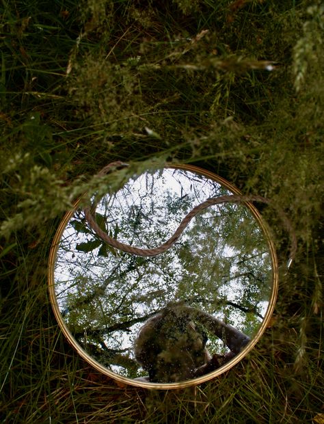 forest - photoshoot - mirror - cottagecore Pictures In The Forest, Forest Explorer, Forest Mirror, Forest Shoot, Mirror Illusion, Illusion Photography, Mirror Picture, Spring Forest, Mirror Reflection