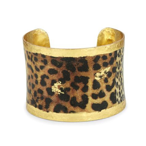 Let your jewelry take you on a journey! This bracelet from Evocateur's Humphrey's Safari collection. The base is crafted from brass and then different leopard designs are added. Then layers of enamel and hand-applied 22k gold leaf adorned the top. Spice up your closet with this incredible specimen! Leopard Corset, Buy Jewellery Online, Gold Bracelet Cuff, Jewelry Lookbook, Jewelry Inspo, Dream Jewelry, Animal Jewelry, Pretty Jewellery, Buying Jewelry