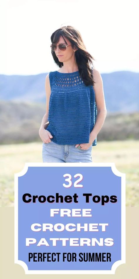 This roundup of 32 free crochet top patterns has something for everyone. It includes simple halter, crop and short sleeve tops which are perfect for summer. Crochet Lace Top Pattern Free, Crochet Crop Top Pattern Free, Free Crochet Top Patterns, Womans Tops, Free Patterns For Crochet, Crochet Blouse Free Pattern, Crochet Halter Top Pattern, Halter Top Pattern, Patterns For Crochet