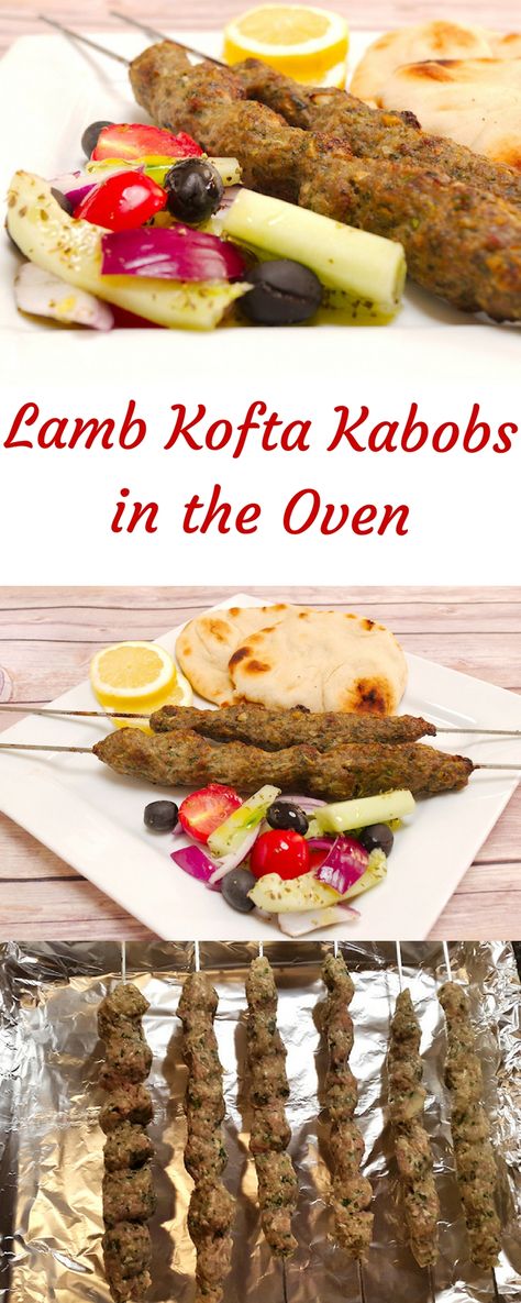 Lamb Kofta Kabobs (Kebabs) in the Oven Kebabs In The Oven, Kefta Kabob, Lamb Koftas, Lamb Kofta, Lamb Kabobs, Lamb Kebabs, Kofta Recipe, How To Cook Lamb, Beef Kabobs