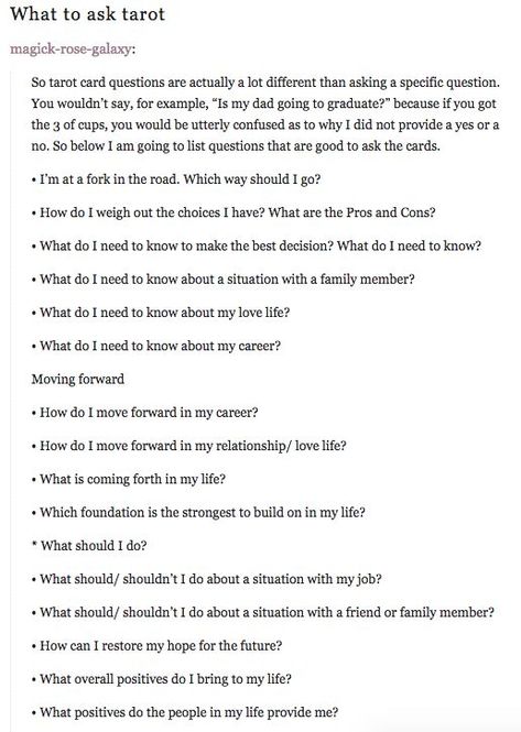 #Tarot #TarotReading #Astrology #AstrologyReading #Divination #Magic #Witchcraft #TarotCards #Horoscope #Mystic #Spirituality #FortuneTelling Good Tarot Questions, Ancestor Magick, Questions To Ask Tarot Cards, Tarot Tricks, Tarot Questions, Tarot Advice, Tarot Guidance, Divination Magic, Tarot Guidebook