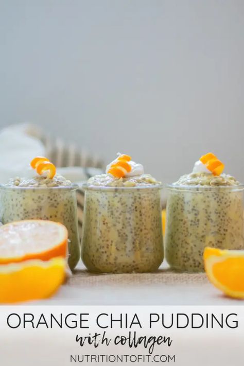 Orange Chia Pudding with Collagen | Nutrition to Fit Orange Chia Pudding, Chia Bowl, A Balanced Meal, Simple Healthy Recipes, Orange Rind, Chia Seed Pudding, Balanced Meals, Clean Eats, Chia Pudding