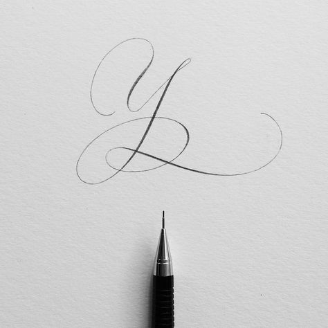 Letter Y tho. One more to go! 💃#ep_letters #pencilcalligraphy #pencillettering #abcs_y #letterarchive_y Pencil Calligraphy, Calligraphy Letters Alphabet, Calligraphy Fonts Alphabet, Pretty Handwriting, Copperplate Calligraphy, Alfabet Letters, Hand Lettering Inspiration, Tattoo Lettering Fonts, Letter Y