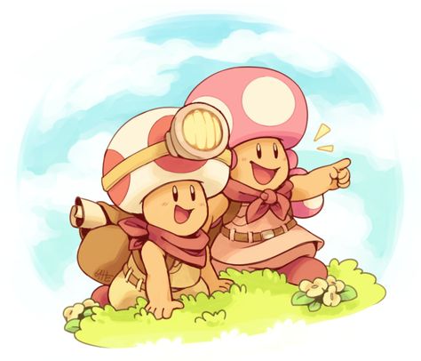 Let's Go Together with Captain Toad and Toadette by PokeGirlRULES #Mario #Nintendo #fanart Toad And Toadette, Toad Mario Bros, Super Mario Smash, Captain Toad, Mario Smash, Mario Fan Art, Mario Games, Mario Nintendo, Nintendo Characters