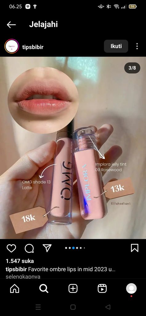 Lipstik Rekomendasi, Rekomendasi Liptint, Makeup Tools Products, Fix Makeup, Recommended Skin Care Products, Beautiful Skin Care, Beauty Makeup Tutorial, Ombre Lips, Natural Makeup Tutorial