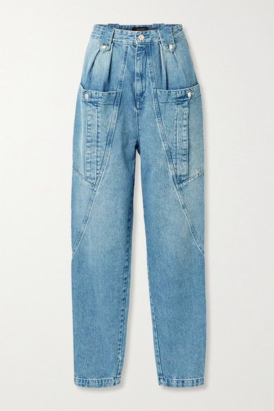 ISABEL MARANT KERRIS HIGH-RISE TAPERED JEANS. #isabelmarant #cloth Isabel Marant Jeans, Cher 70s, Anglaise Top, Isabel Marant Style, Isabel Marant Boots, Denim For Women, Kiki De Montparnasse, Designer Denim, Denim Pocket