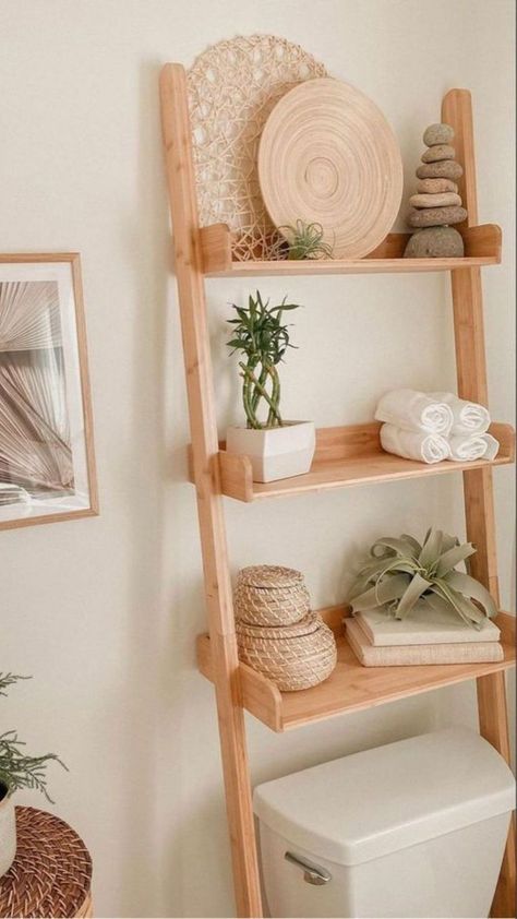 Summer Bathroom Aesthetic, Bathroom Bamboo Decor, Modern Organic Bathroom Decor, Chill Bathroom, Earthy Bathroom Ideas Natural, Latest Small Bathroom Designs, Natural Bathroom Decor, Small Rental Bathroom, Modern Organic Bathroom