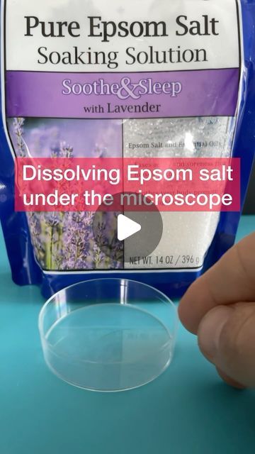 Adolfo Sánchez-Blanco, PhD🇪🇸🇺🇸 on Instagram: "Chemically speaking, Epsom salt is composed of magnesium sulfate. When magnesium sulfate is dissolved in water, the magnesium and sulfur atoms separate from each other and form magnesium and sulfate ions. 
.
It is believed that when you take an Epsom salt bath, magnesium and sulfate ions are absorbed through the skin and that once they get absorbed, these ions can help your body in many ways (stress reduction, pain and soreness relief, etc.)
.
Whether or not Epsom salt works as advertised is something that has not been scientifically well established. But this doesn’t really matter because seeing Epsom salt under the microscope as it dissolves in water is amazingly beautiful (as well as hypnotizing).
.
The part of the video where the Epsom Magnesium Bath, Epsom Salt Bath, Under The Microscope, Salt Bath, Magnesium Oil, Magnesium Sulfate, Epsom Salt, Lavender Oil, In Water