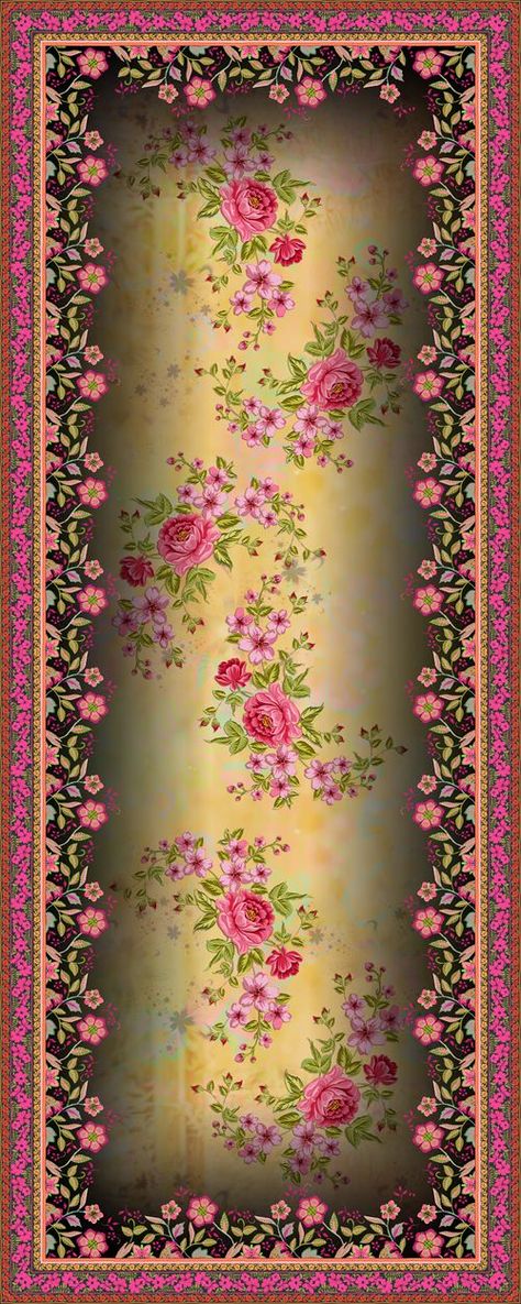 Dupatta Digital Dupatta Designs Ideas, Duppattas Designs Ideas, Digital Print Dupatta, Dupatta Design, Flower Png Images, Bracelets Tutorial, Design Pattern Art, Floral Textile, Textile Prints Design