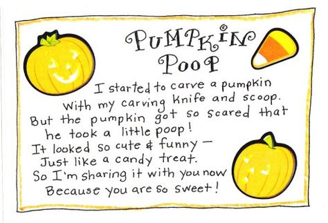 Pumpkin Poop, Funny Christmas Poems, Pastor Appreciation Month, Happy Home Fairy, Halloween Treat Tags, Halloween Goodie Bags, Pastor Appreciation, Treat Toppers, Halloween Food Treats