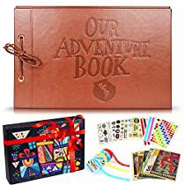 Check this out! Memory Book Diy, Adventure Book Scrapbook, Our Adventure Book, Photo Album Book, Handmade Photo Albums, Album Photo Scrapbooking, Anniversary Books, Scrapbook Photo Album, Photo Stickers