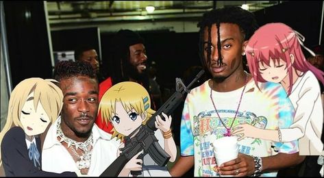 Rappers Twitter Header, Rapper And Anime, Lil Tecca, Gangsta Anime, Anime Rapper, Celebrity Selfies, Lil Yachty, Twitter Banner, Header Pictures