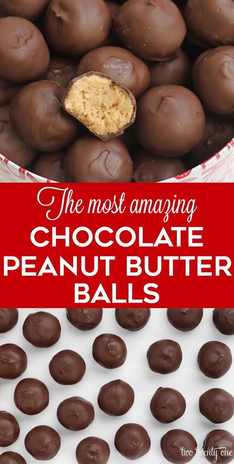 Peanut Butter Balls Easy, Chocolate Peanut Butter Balls, Peanut Butter Balls Recipe, Butter Balls, Best Peanut Butter, Peanut Butter Balls, Peanut Butter Recipes, Balls Recipe, Butter Recipe