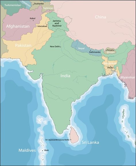 Mao of south asia | Premium Vector #Freepik #vector #map #border #india #indian South Asia Map, Indian Map, India World Map, Maps Aesthetic, Tv Unit Interior Design, Asia Map, India Map, Wallpaper Earth, Study Plan