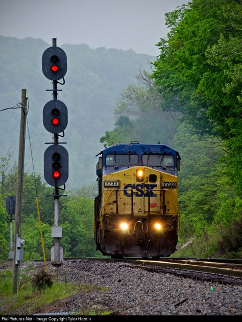 RailPictures.Net Photo: 7733 CSX Transportation (CSXT) GE C40-8W (Dash 8-40CW) at Ravenna, Kentucky by Tyler Hardin Railroad Lights, Traffic Signals, Railroad Crossing Signs, Csx Transportation, Csx Trains, Chartered Bus, Railroad Pictures, Traffic Signal, Railroad Photography