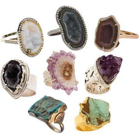 Vintage Polyvore, Witch Vintage, Pngs For Moodboards, Crystal Witch, Moodboard Pngs, Chunky Rings, Outfit Maker, Outfit Shoplook, Jewelry Inspo