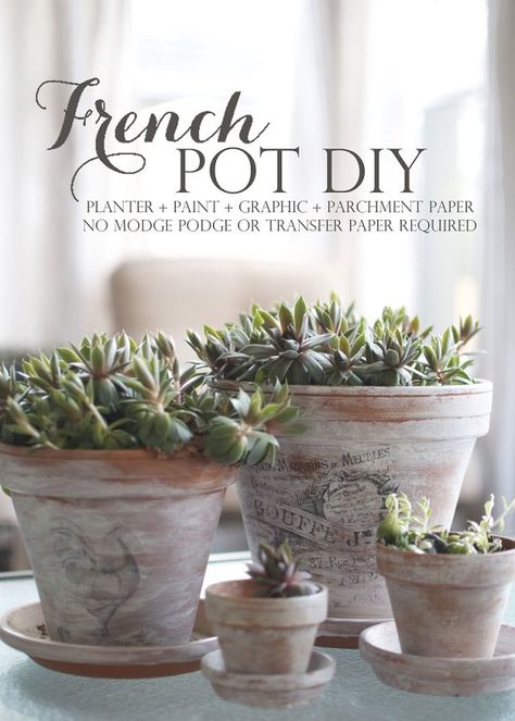 The rustic appearance of new clay pots will be achieved if little of white paint or spray paint you apply to the pot and rub it with the sandpaper to look ethnic. Film Decor, French Country Rug, French Inspired Home, Pot Diy, French Country Design, Diy Flower Pots, French Country Farmhouse, French Home Decor, French Cottage