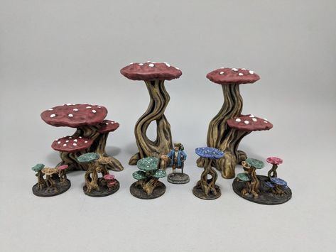 Mushrooms by Curufin Mushroom Miniature, Tabletop Games Miniatures, Dnd Diy, Warhammer Armies, 3d Printing Architecture, Dnd Crafts, Dnd Mini, Homemade 3d Printer, Warhammer Terrain