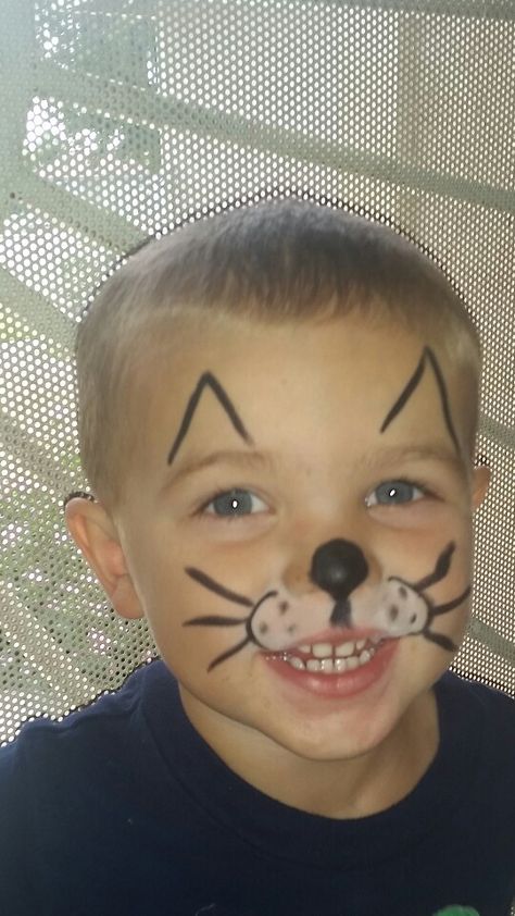 Easy Kitty Face Paint, Cat Face Paint Simple, Cute Cat Face Paint, Easy Face Paint Animals, Cats Face Paint, Simple Face Painting Ideas For Adults, Easy Face Painting Kids, Face Painting Easy Simple, Cat Face Painting For Kids