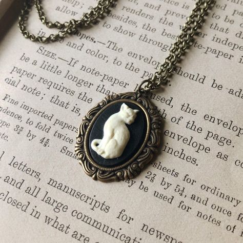 Cat Cameo Necklace | Etsy Goth Gifts, Scorpio Gifts, Cameo Jewelry, Matching Ring, Dope Jewelry, Cameo Necklace, Funky Jewelry, Just Leave, Cat Jewelry