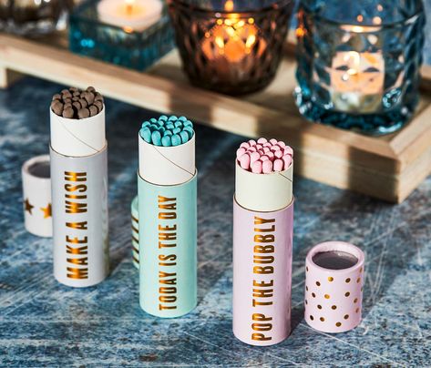 Enough Said! Matchbox Trio- Set of 3 Candle Matches Packaging, Match Box Design, Fun Candles, Matchbox Gift, Long Matches, Decorative Matches, Candle Projects, Small Business Packaging Ideas, Candle Gift Box