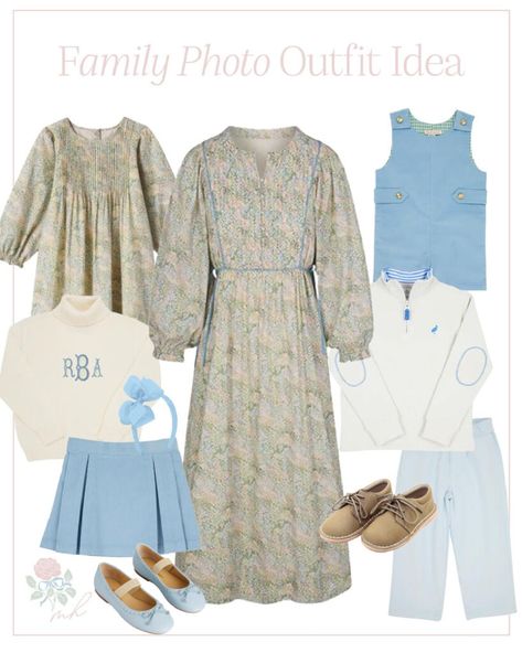 Family Photo Outfit Ideas Family Photo Outfits Blue And White, Christmas Card Outfits, Winter Family Photoshoot, Family Christmas Pictures Outfits, Blue Pallets, Portrait Outfits, Family Photo Outfit Ideas, Family Portrait Outfits, Family Photo Outfit