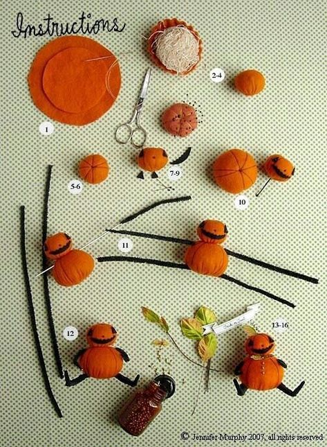 Stem Ornaments, Goth Crafts, Jennifer Murphy, Felted Dolls, Pumpkin Man, Halloween Miniatures, Picture Albums, Pipe Cleaners, Autumn Crafts