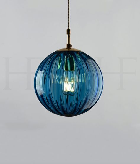 Hector Finch | Murano Glass Range Blue Hanging Lights, Blue Glass Pendant Light, Hector Finch, Country Kitchen Lighting, Hobbit Houses, Glass Range, Glass Pendant Lighting Kitchen, Apartment Lighting, Interior Light Fixtures