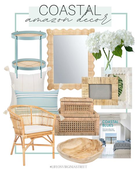 Modern Coastal Dining Room Wall Decor, Beach Theme Salon, Southern Costal Decorating, Classy Beach Decor, Ikea Coastal Decor, Coastal Boho Home Decor, Beach House Porch Ideas, Amazon Coastal Home Decor, Coastal Beach House Living Room