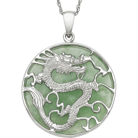 Genuine Jade Dragon Sterling Silver Pendant Necklace ($92) ❤ liked on Polyvore featuring jewelry, necklaces, pendant necklace, rope chain necklace, long necklace, jade necklace pendant and green pendant necklace Jade Necklace Pendant, Green Pendant Necklace, Necklaces Long, Necklace Rope, Jade Dragon, Green Pendant, Necklaces Pendant, Green Pendants, Rope Chain Necklace