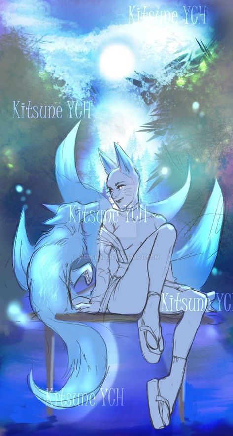 Underwater Poses Reference Drawing, Kitsune Pose Reference, Fantasy Base Drawing, Kitsune Drawing Reference, Kitsune Base, Goddess Drawing Reference, Body Reference Drawing, Anime Base, Body Balance