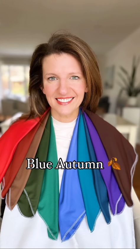 Natural Classic Style Personality House Of Colour, Hoc Blue Autumn, Blue Autumn House Of Colour, House Of Color Blue Autumn Leaf, House Of Colour Autumn Outfits, Blue Autumn, Autumn Color Palette Fashion, Soft Autumn Color Palette, Soft Summer Color Palette