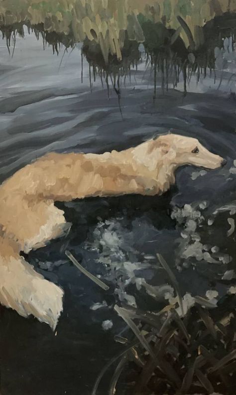 Behavior Tips, Dogs Painting, Borzoi Dog, Animal Reference, Greyhound Dog, 강아지 그림, Dog Artwork, Animals Art, Dog Canvas