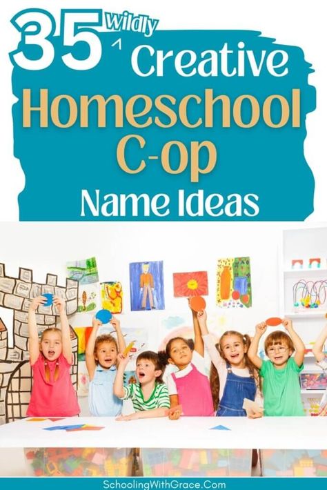 Choosing the perfect homeschool co-op name is like picking the title for an epic adventure. If you are just starting out with your homeschool co-op or you are mulling the idea around in your head but aren’t quite sure what you would even call your group, this list of Homeschool Co-op Name Ideas might get … Homeschool Co-op Name Ideas Read More » Homeschool Names Ideas, Homeschool Group Names, Homeschool Co Op Ideas, Homeschool Name Ideas, Homeschool Names, School Names Ideas, Homeschool Coop, Group Names Ideas, Blog Names