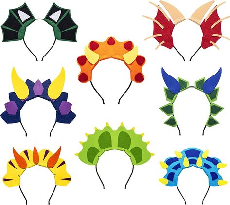 Dragon Headband, Dinosaur Party Hats, Dragon Dinosaur, Adult Birthday Party Favors, Dinosaur Dragon, Dino Costume, Felt Dragon, Up Halloween Costumes, Dragon Birthday Parties