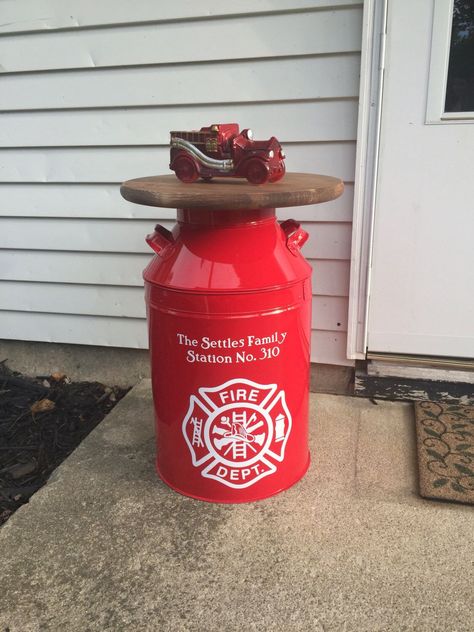 Fire Department Decor, Firefighter Room, Fireman Decor, Firefighters Daughter, Firefighter Crafts, Firefighter Home Decor, Fire Gear, Firefighter Family, Firefighter Wedding