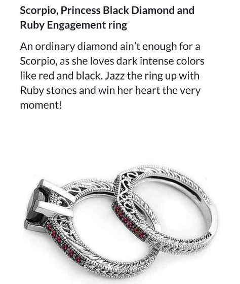 Scorpio wedding ring Scorpio Wedding Ring, Scorpio Wedding, Engagement Rings On Finger, Scorpio Women, Black Ruby, Scorpio Woman, The Perfect Engagement Ring, Traditional Diamond, Ruby Engagement Ring